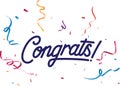 Congrats sign with colorful confetti Royalty Free Stock Photo