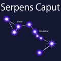 constellation Serpens Caput with stars Unukalhai, Royalty Free Stock Photo