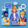 illustration of construction online discussion Royalty Free Stock Photo
