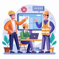 illustration of construction online discussion Royalty Free Stock Photo