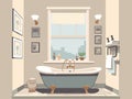 Illustration of Contemporary Bathroom Design Royalty Free Stock Photo
