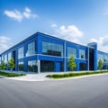 A contemporary business building situated in an industrial park