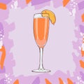 Illustration of Contemporary Classics Bellini cocktail Royalty Free Stock Photo