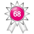 An illustration of the contestant\'s number with a ribbon badge. Shiny pink color with silver base color. Royalty Free Stock Photo