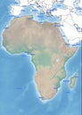 Illustration Continent of Africa Oceans and Seas Royalty Free Stock Photo