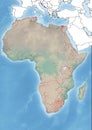 Illustration Continent of Africa with Railroads Royalty Free Stock Photo