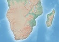 Illustration Continent of South Africa with Railroads Royalty Free Stock Photo