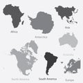 Illustration of the continents of the worls on white background Royalty Free Stock Photo