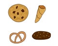 illustration of cookies in assortment.
