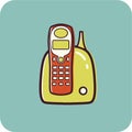 Illustration of a cordless phone