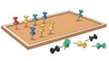 Colorful Push Pins on Cork Board Illustration Royalty Free Stock Photo