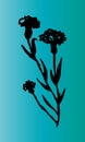 Illustration on a cornflower blue background.