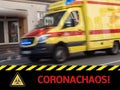 Illustration corona chaos in the ambulance