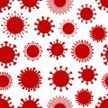 Illustration of coronavirus cells seamless