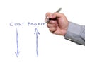 Illustration for correlation between Cost and Profit