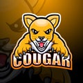 Cougar mascot esport logo design Royalty Free Stock Photo