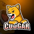 Cougar mascot esport logo design
