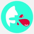 illustration of coughing bloody icon