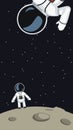 Astronauts on moon surface