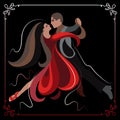 Illustration of a couple dancing the tango 3