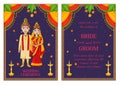 Couple on Indian Wedding invitation template background Royalty Free Stock Photo