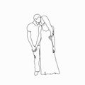 Illustration of a couple in love in one line style. ÃÂ¡ontinuous line drawing of couple relationship