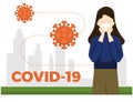 Illustration of Covid-19 disease C0ronaviruses.