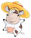Illustration of a Cow. Cartoon Character Royalty Free Stock Photo