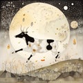 And the cow jumped over the moon Royalty Free Stock Photo