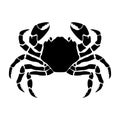 Illustration of crab. Black and white crab. Seafood. For poster, emblem