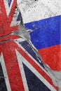 Illustration of the flags of the United Kingdom and Russia Royalty Free Stock Photo