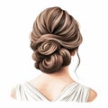 illustration of crayon drawing of a bride back view simple and elega, Generative ai Royalty Free Stock Photo