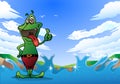 Crazy frog thumb up Royalty Free Stock Photo