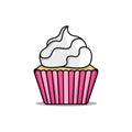 Illustration of cream cup cake with soft colors