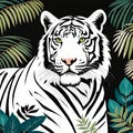 Illustration, white tiger Royalty Free Stock Photo