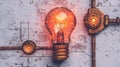 An illustration of a creative concept idea and a light bulb symbol, to inspire new creativity Royalty Free Stock Photo