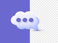 illustration creative icon vector 3d white speech bubble social media isolated on purple background Royalty Free Stock Photo
