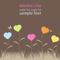 Illustration of a creative postcard design for valentine`s day with sample text