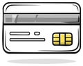 Illustration of a credit card with a chip for payment Royalty Free Stock Photo
