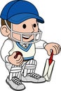 Illustration of cricketer Royalty Free Stock Photo