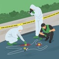 Crime Scene Investigation Vector Illustration Royalty Free Stock Photo