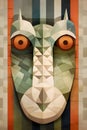 Illustration of a crocodile head on a colorful geometric background Royalty Free Stock Photo