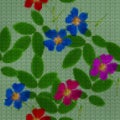 Illustration. Cross-stitch. Briar, wild rose flowers. Texture of