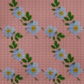 Illustration. Cross-stitch. Briar, wild rose. Seamless pattern