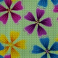 Illustration. Cross-stitch. Lavatera, mallow, malva. Seamless pa