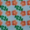 Illustration. Cross-stitch. Rosehip flowers. Texture of flowers. Seamless pattern for continuous replicate. Floral background, Royalty Free Stock Photo