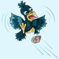 Illustration of a crow soaring in the air Royalty Free Stock Photo