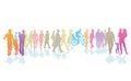 Illustration of crowd of colorful people Royalty Free Stock Photo