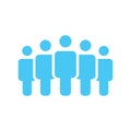 Illustration of crowd of five people icon silhouettes vector. Social icon. Flat style design. User group network. Corporate team g Royalty Free Stock Photo