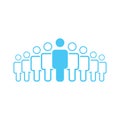 Illustration of crowd of nine people icon silhouettes vector. Social icon. Flat style design. User group network. Corporate team g Royalty Free Stock Photo